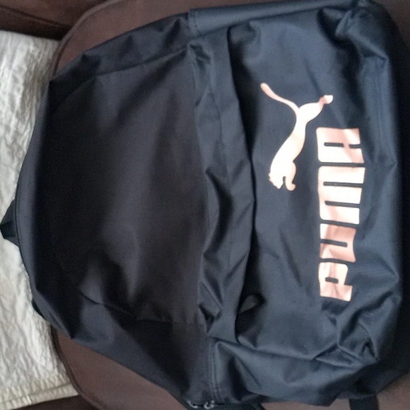 Puma Black Backpack With Copper Logo - Picture 2 of 7